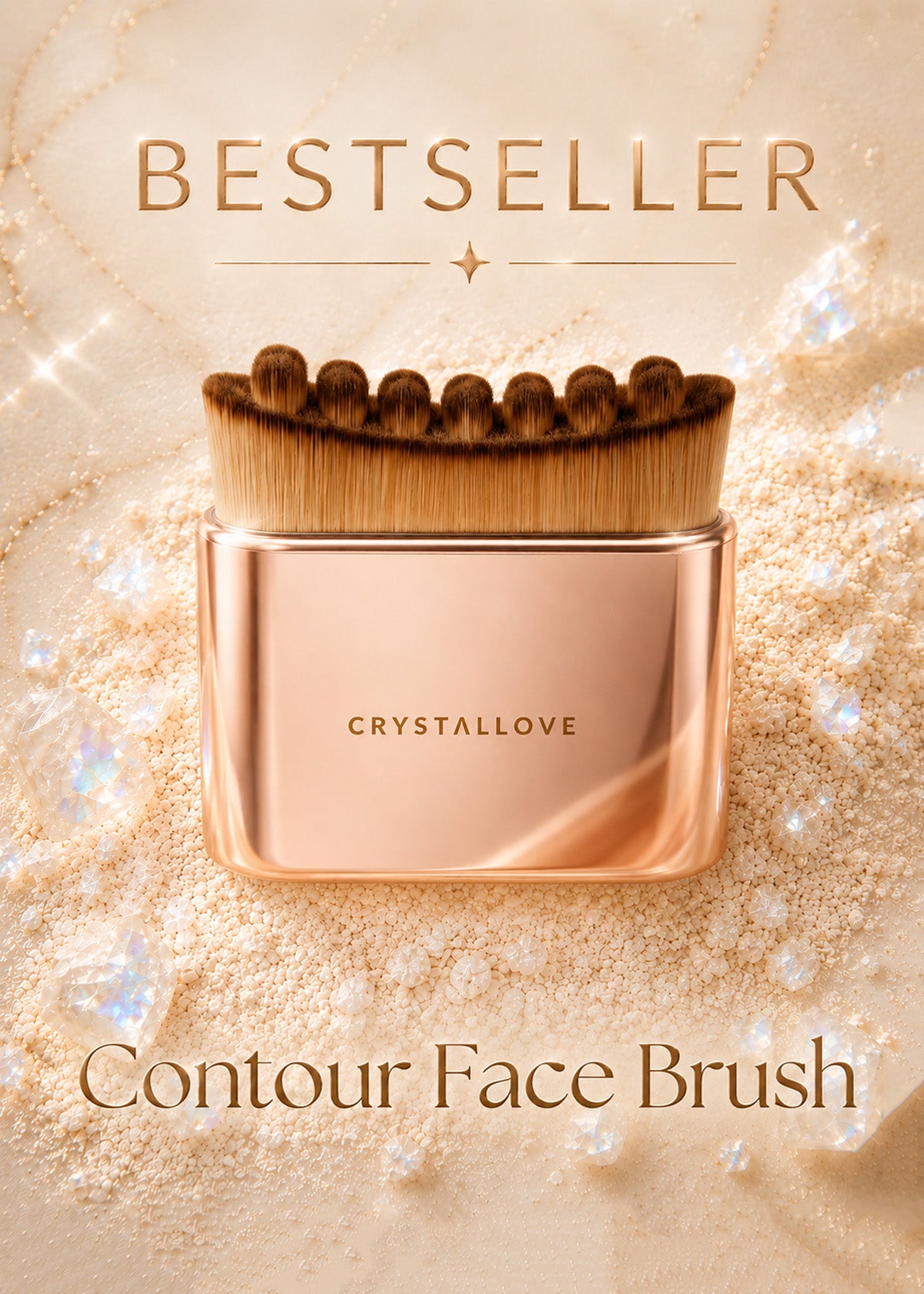 Contour Face Brush CRYSTALLOVE – szczotka do masażu i konturowania twarzy
