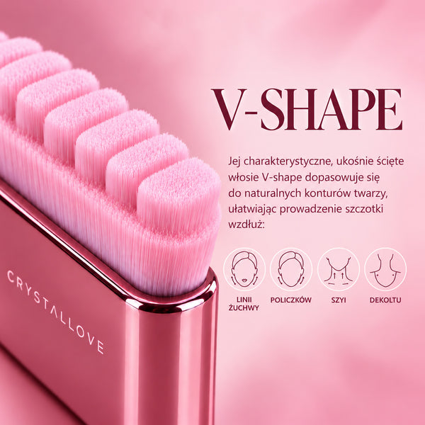 Szczotka V-Shape z wypustkami do drenażu limfatycznego twarzy