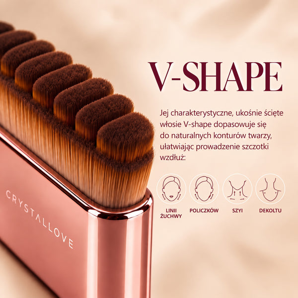 V-shape Contour Face Brush CRYSTALLOVE – szczotka do masażu twarzy i drenażu limfatycznego