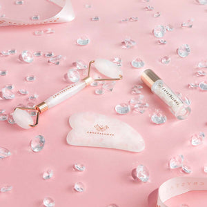 zestaw do masażu twarzy z krysztalu gorskiego CRYSTALLOVE Clear Quartz Beauty Set