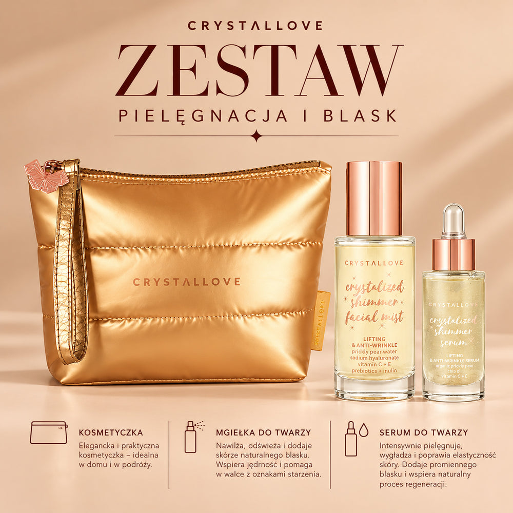Clear Quartz Skincare Duo CRYSTALLOVE – zestaw pielęgnacyjny z kryształem górskim
