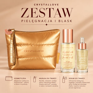 Zestaw na prezent w kosmetyczCe - Serum do twarzy i Mgiełka z kryształem górskim CRYSTALLOVE 