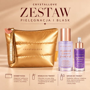 Zestaw na prezent w kosmetyczce | Serum do twarzy z ametystem i mgiełka z ametystem CRYSTALLOVE