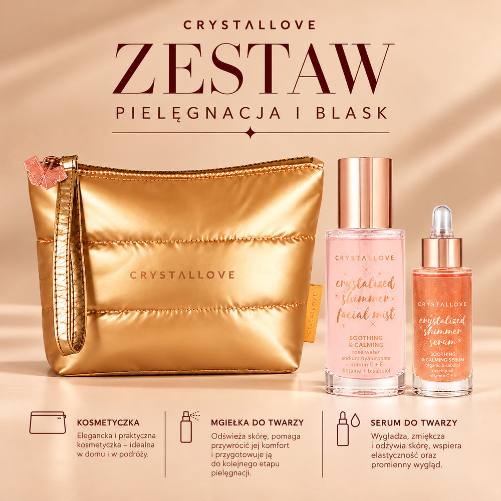 Rose Quartz Crystalized Set Duo CRYSTALLOVE – zestaw pielęgnacyjny z kwarcem różowym
