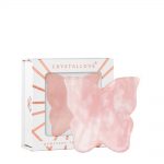 crystallove plytka motylek do masazu twarzy gua sha z kwarcu rozowego