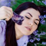 crystallove płytka do masażu twarzy gua sha z ametystu - masaż twarzy gua sha
