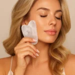 kryształowa płytka do masażu twarzy gua sha marki CRYSTALLOVE z naturalnego kryształu górskiego