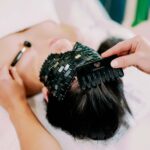 crystallove grzebień do masażu skóry głowy - czarny obsydian