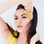 crystallove płytka do masażu gua sha z bursztynu - bursztyn cytrynowy