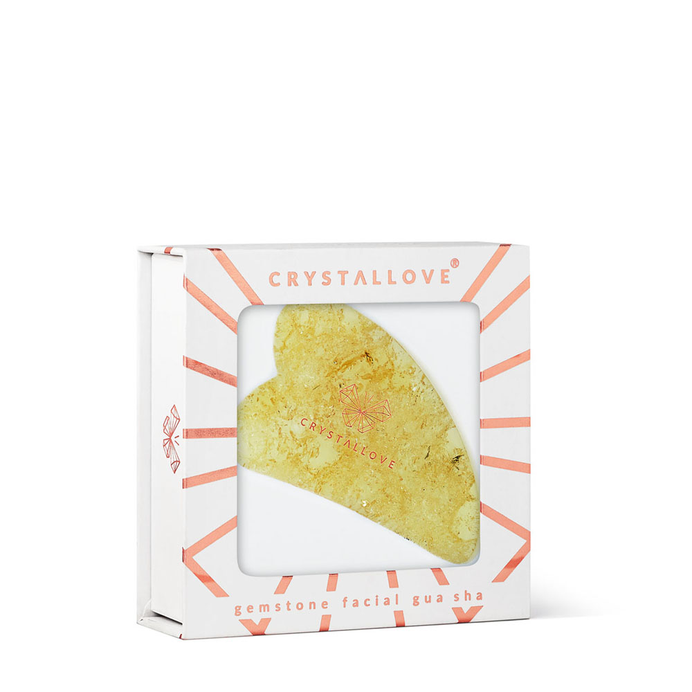 crystallove plytka do masazu gua sha z bursztynu - bursztyn cytrynowy