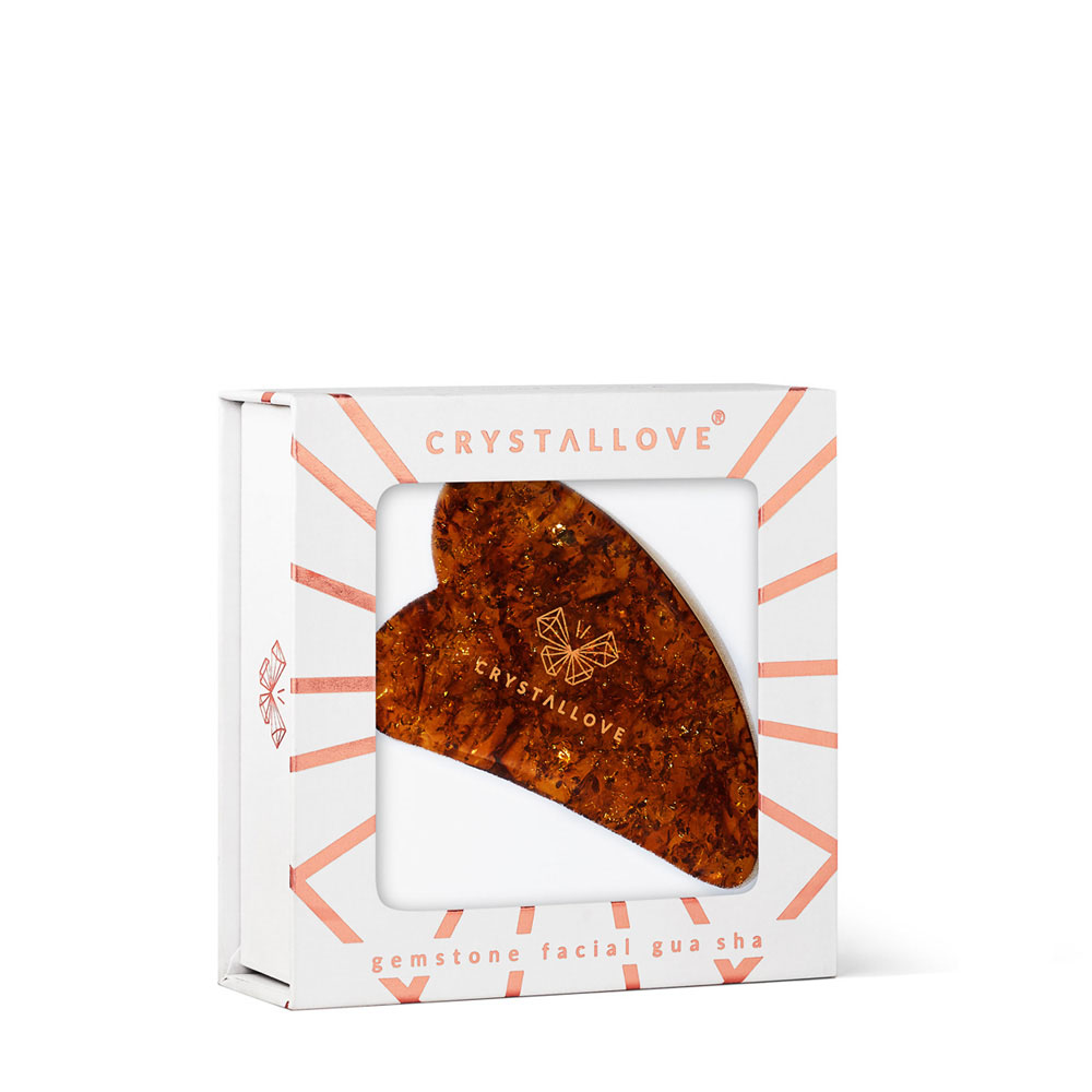 crystallove plytka do masazu gua sha z bursztynu koniac - koniac amber