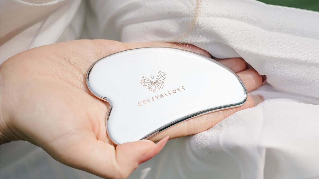 crystallove płytka do masażu gua sha ze stali nierdzewnej stainless steel gua sha