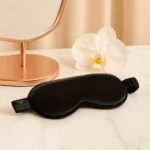 CRYSTALLOVE Jedwabna opaska na oczy w kolorze czarnym