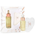 crystallove clear quartz crystalized set - serum do twarzy z kryształem i płytka do masażu gua sha