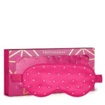 crystallove opaska na oczy z jedwabiu z kryształkami - hot pink