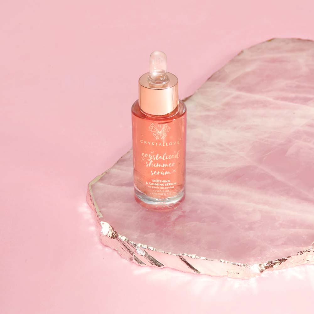 crystallove rose quartz shimmer serum - serum do twarzy z kwarcem różowym