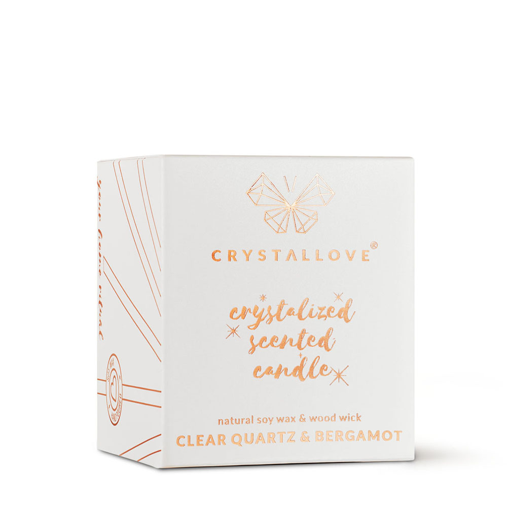 crystallove świeca sojowa z kryształem górskim w pudełku