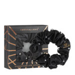 crystallove gumka do włosów z jedwabiu z kryształkami - czarna black