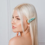 crystallove spinka do włosów z amazonitem - klamra z kryształem