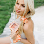 crystallove gumka do włosów jedwabna peach fuzz