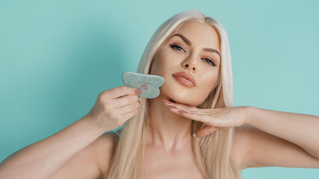 crystallove kamienie gua sha - kamień gua sha z amazonitu do masażu