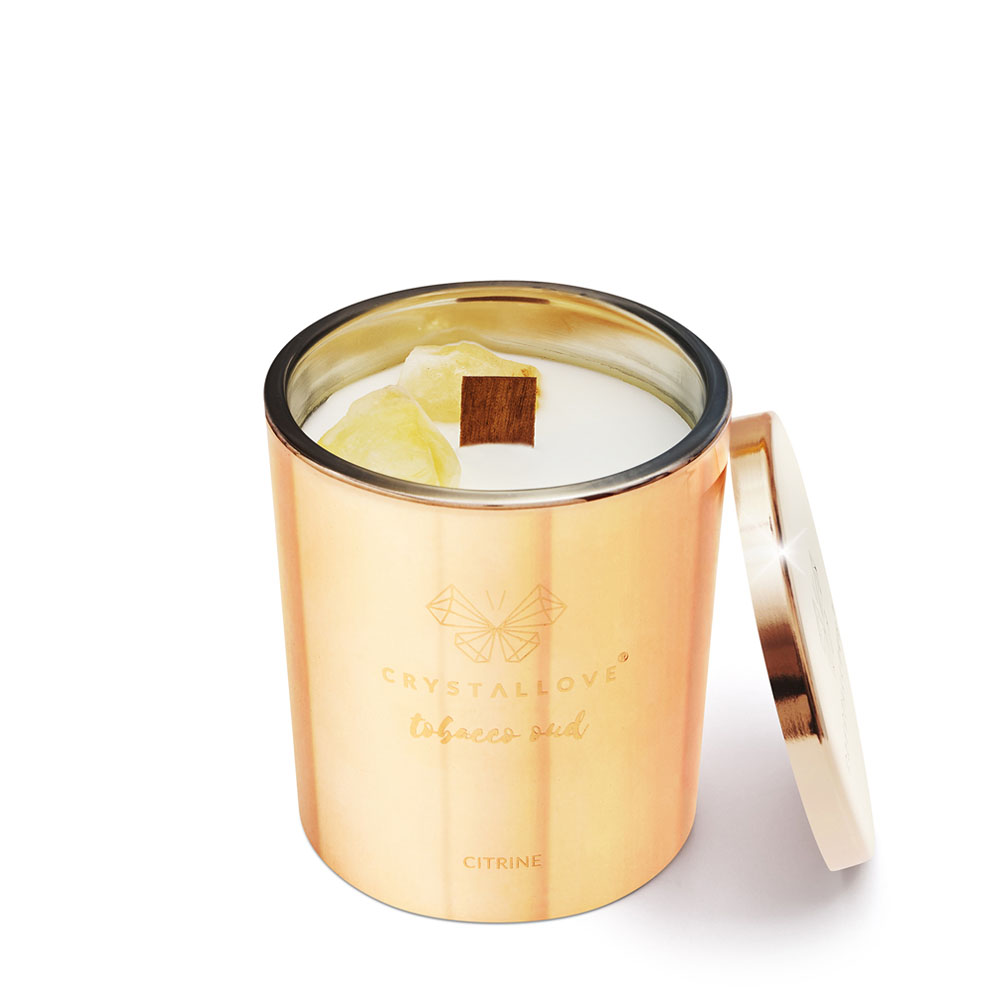 crystallove świeca sojowa z cytrynem - tobacco oud 400g