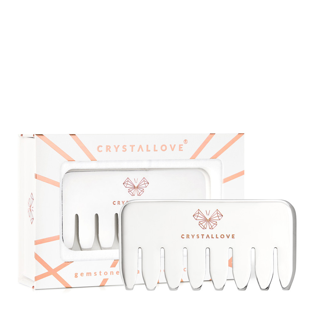 crystallove cryo ice comb - grzebień do masażu skóry głowy i ciała ze stali nierdzewnej