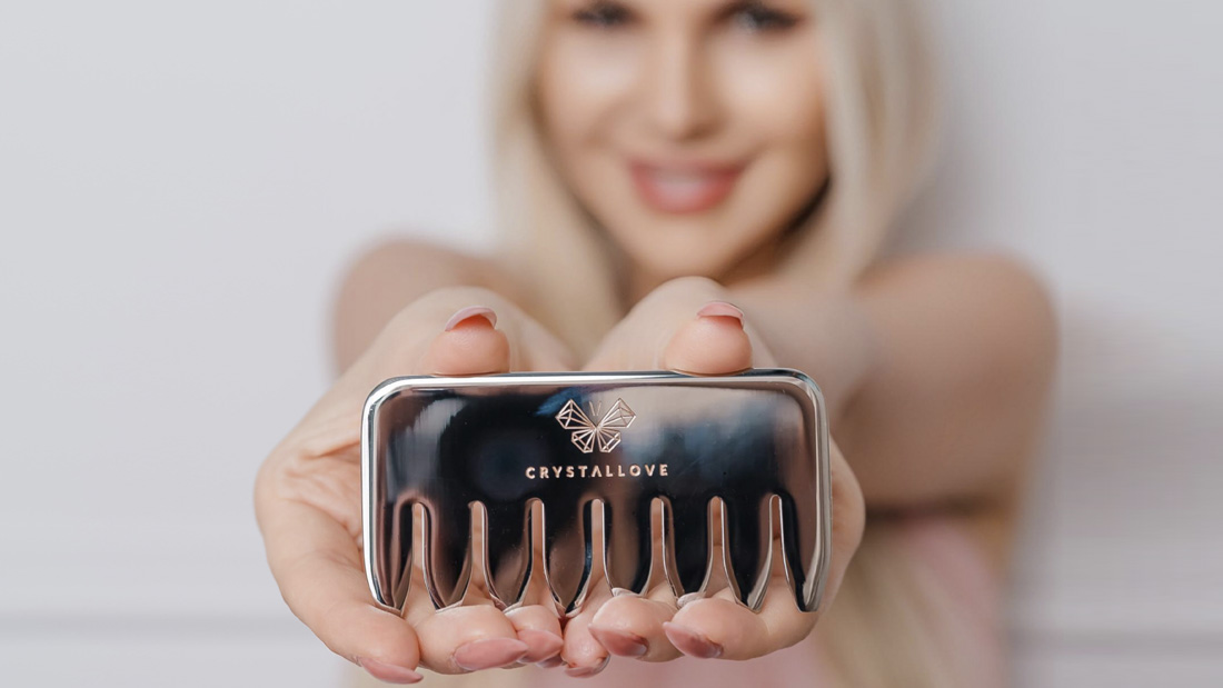 crystallove grzebień do masażu - stainless steel comb