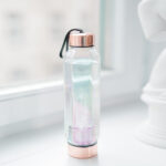 crystallove szklana butelka na wodę - hologram hexagon 650ml