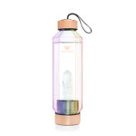 crystallove szklana butelka na wodę z kryształem górskim hologram hexagon 650ml