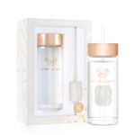 crystallove szklana butelka na wodę z kryształem i słomka - pomysł na prezent