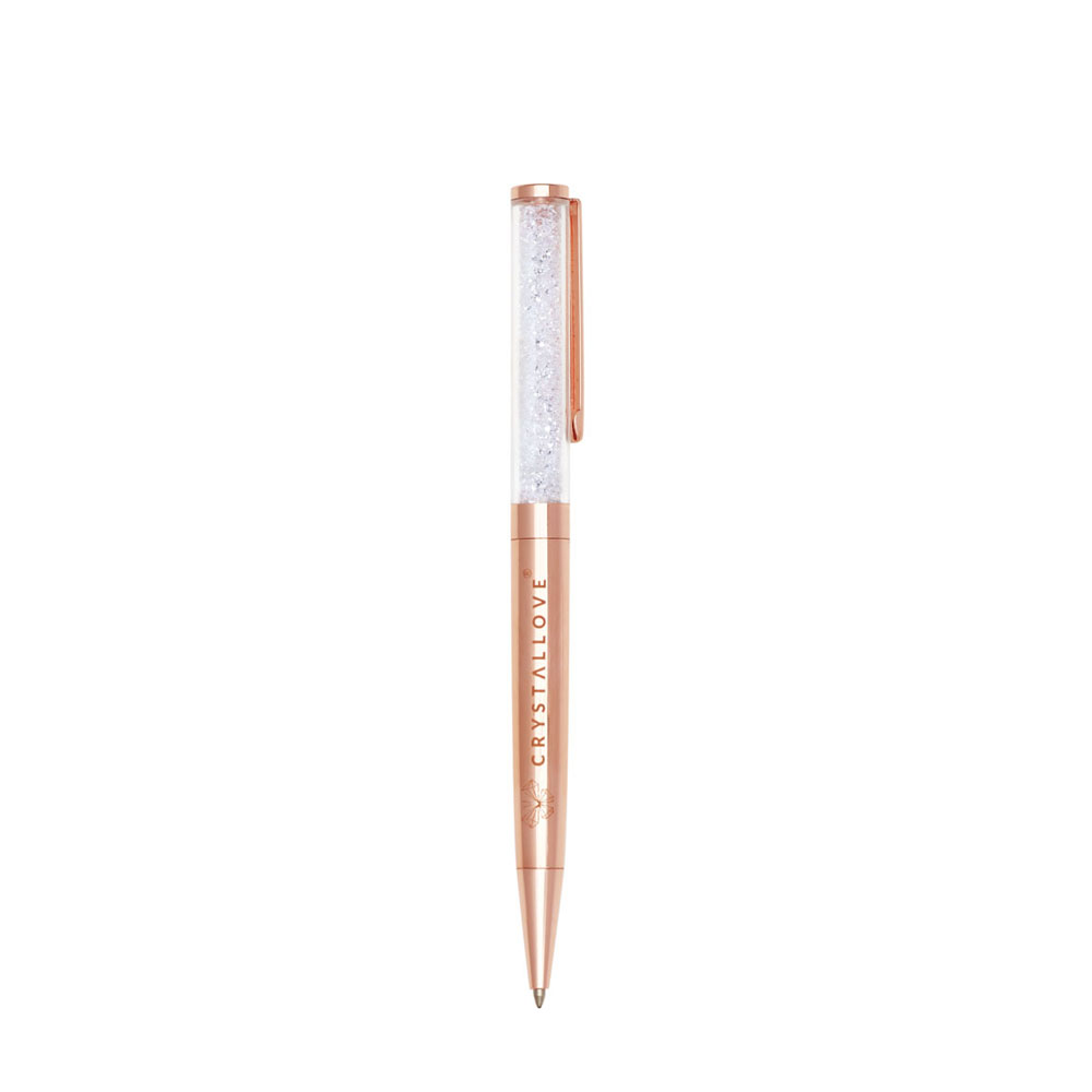 CRYSTALLOVE Długopis z kryształkami rose gold