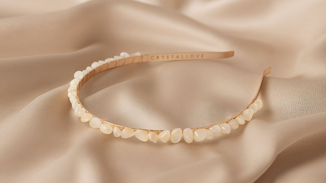 Opaska CRYSTALLOVE z kamieniem księżycowym – elegancka ozdoba dla niej