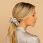 gumka z jedwabiu srebrna CRYSTALLOVE