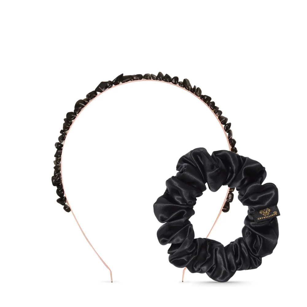 Zestaw do włosów z obsydianem i jedwabiem – Obsidian Energy Hair Set CRYSTALLOVE
