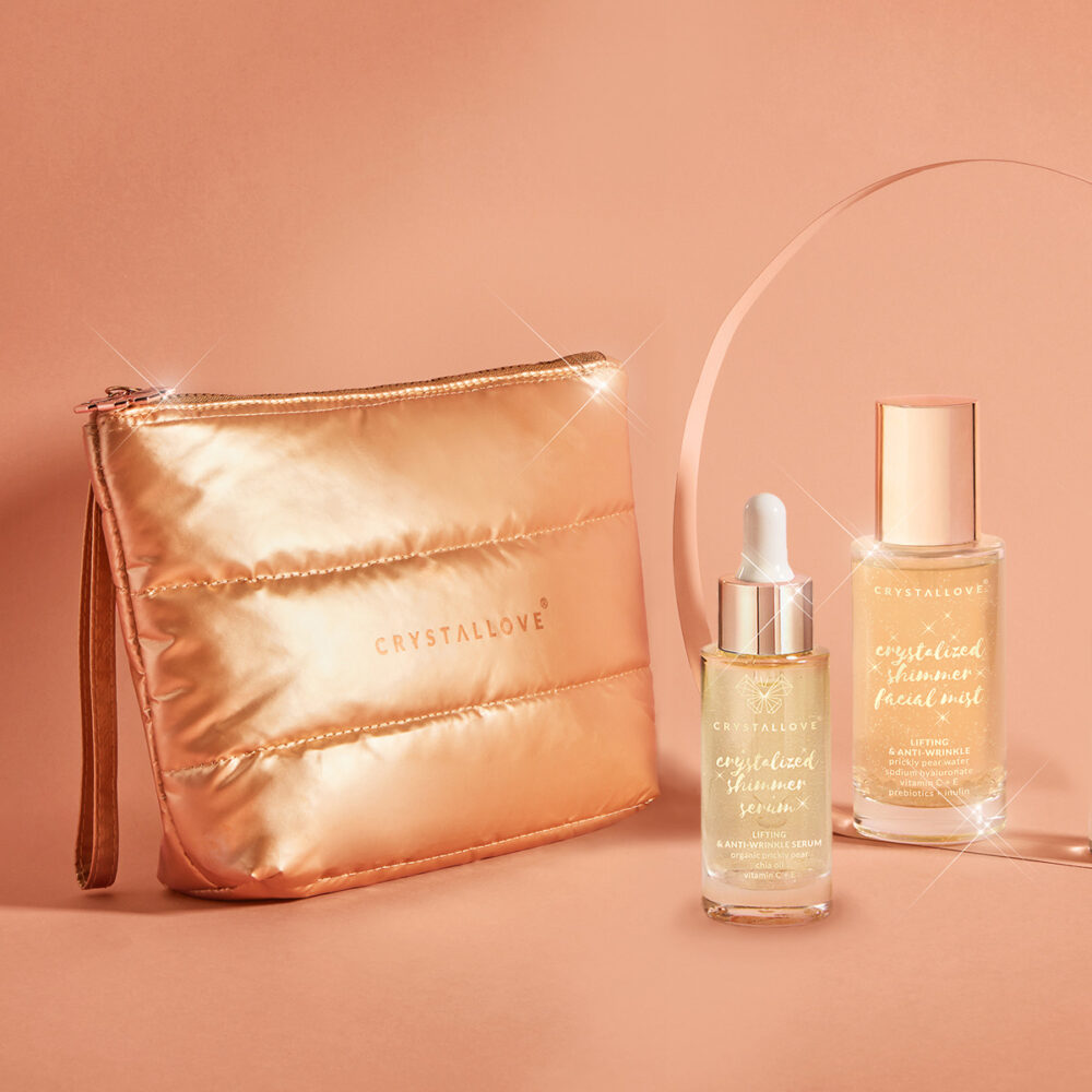 Clear Quartz Skincare Duo CRYSTALLOVE – serum i mgiełka do twarzy z kryształem górskim