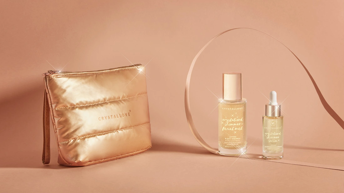 Clear Quartz Skincare Duo CRYSTALLOVE – zestaw z serum i mgiełką z opuncją figową i kryształem górskim