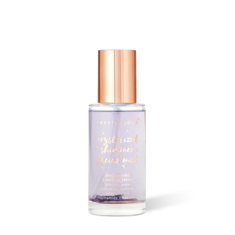 Mgiełka do twarzy z ametystem CRYSTALLOVE w szklanej buteleczce