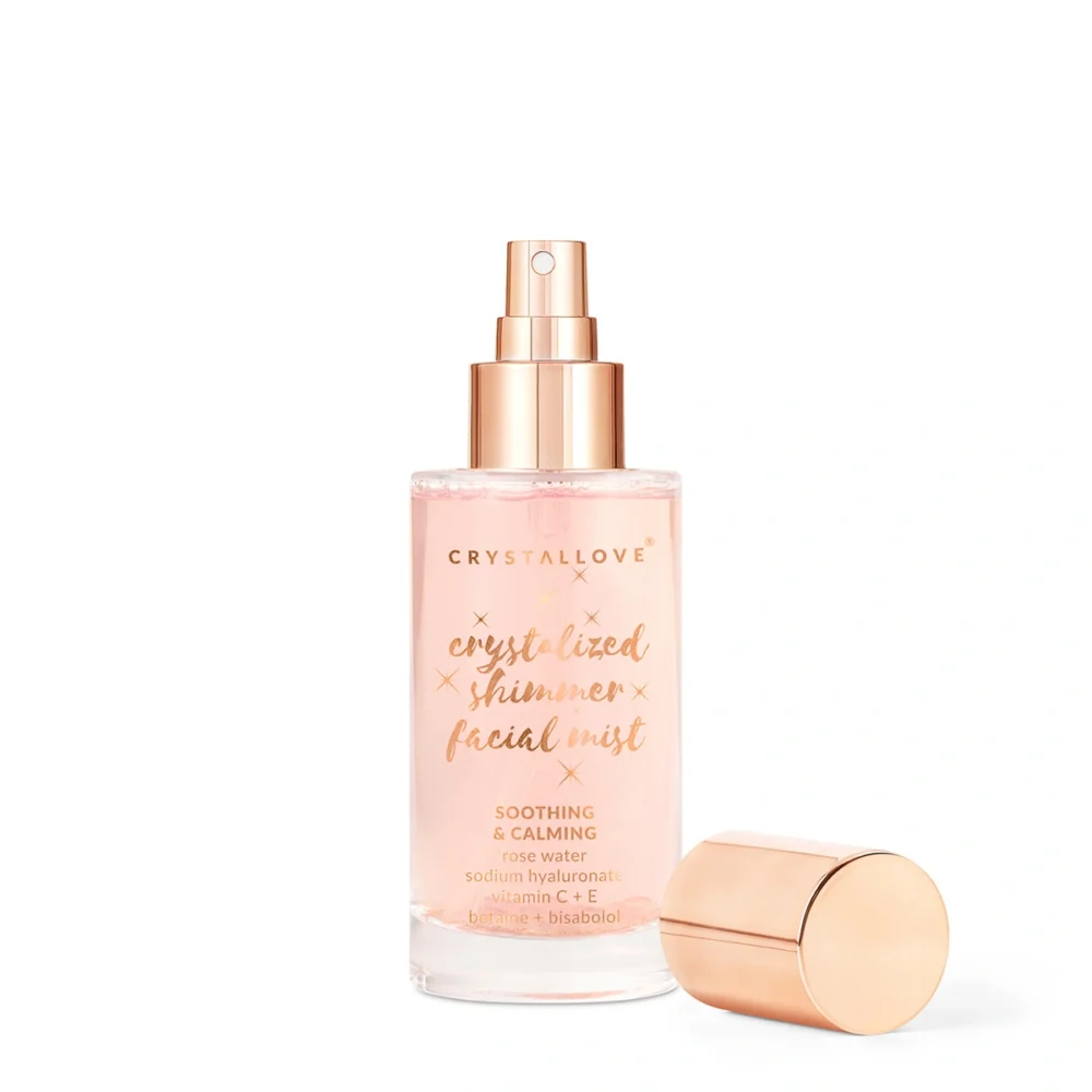 Mgiełka do twarzy z kwarcem różowym CRYSTALLOVE – nawilżająca mgiełka do pielęgnacji skóry