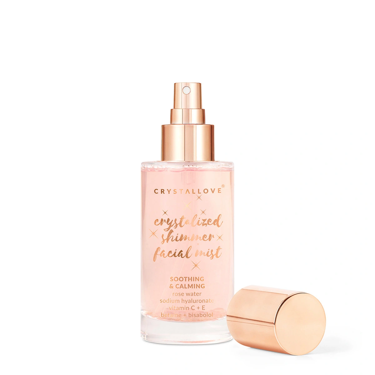 Mgiełka do twarzy z kwarcem różowym CRYSTALLOVE – nawilżająca mgiełka do pielęgnacji skóry