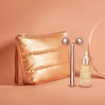 Miss CRYSTALLOVE Gold Set – kosmetyczka, masażer do twarzy i serum z kryształami górskimi