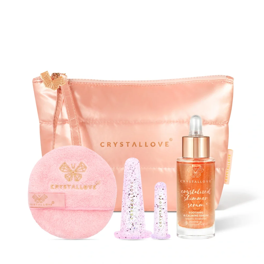 Zestaw Miss CRYSTALLOVE Pink – akcesoria do masażu twarzy w różowym kolorze