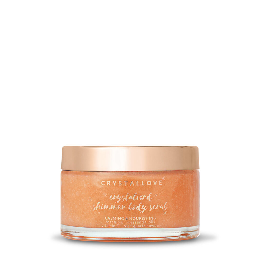 CRYSTALLOVE Rose Quartz Shimmer Body Scrub - peeling do ciała z kwarcem różowym